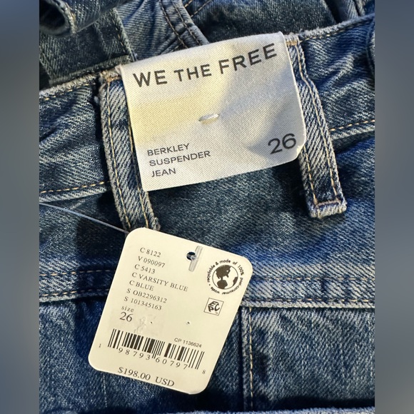 We The Free/Free People Berkley Suspender Jeans NWT SIZE 26 - Picture 8 of 8